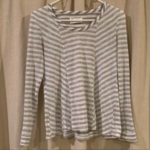 Gray and white striped top from Anthropologie